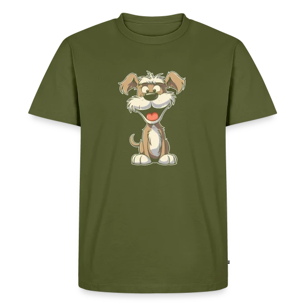Maquette de T-shirt Premium bio Homme « Schnauzer Joyeux » à personnaliser