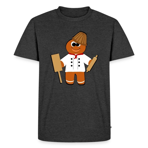 Maquette de T-shirt Premium bio Homme « Boulanger Alsacien Gourmand » à personnaliser