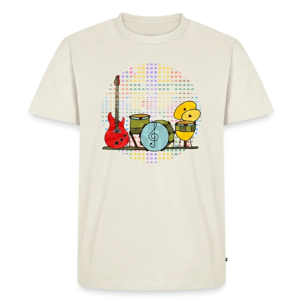Maquette de T-shirt Premium bio Homme « Mélodies d'Instruments » à personnaliser