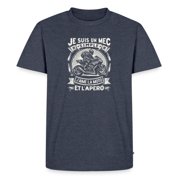 Humour Moto & Apéro - Pour Mec Simple sur T-shirt Premium bio Homme