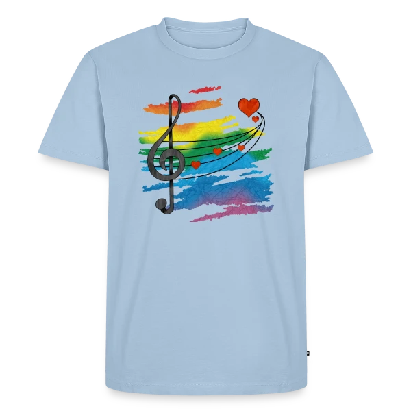 Maquette de T-shirt Premium bio Homme « Mélodie Éternelle » à personnaliser