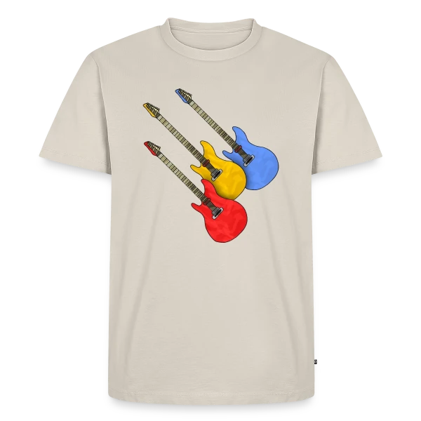 Maquette de T-shirt Premium bio Homme « Passion Guitare » à personnaliser