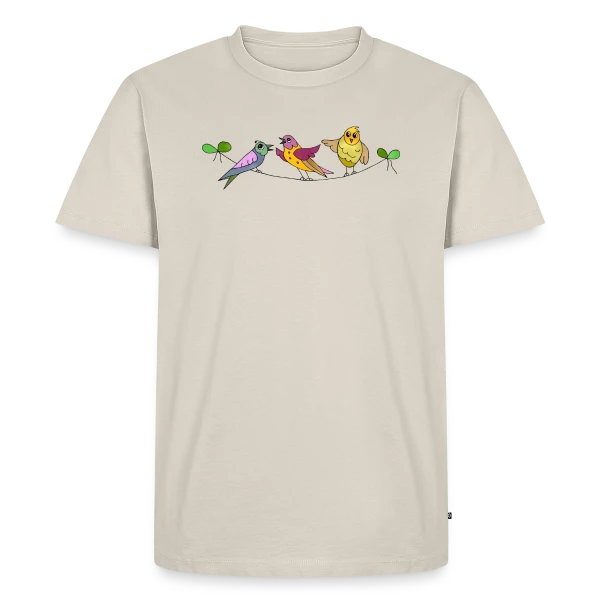 Maquette de T-shirt Premium bio Homme « L'Oiseau Libre » à personnaliser