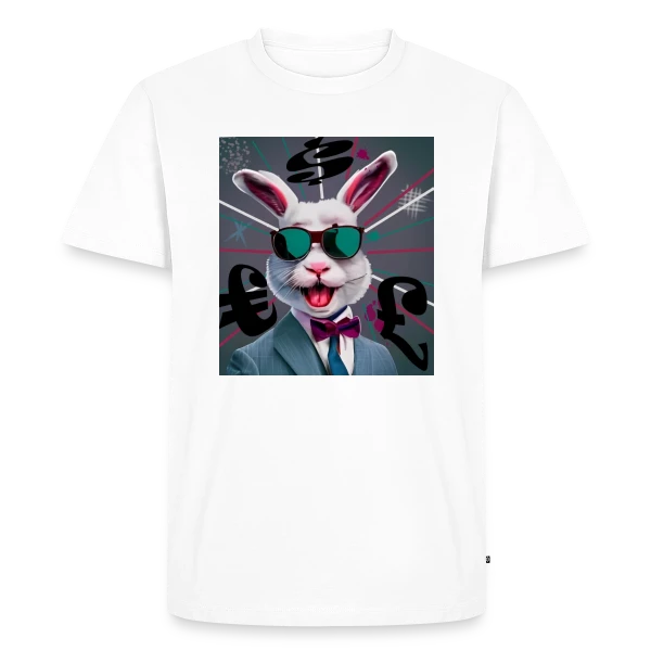 Maquette de T-shirt Premium bio Homme « Lapin Business Man » à personnaliser