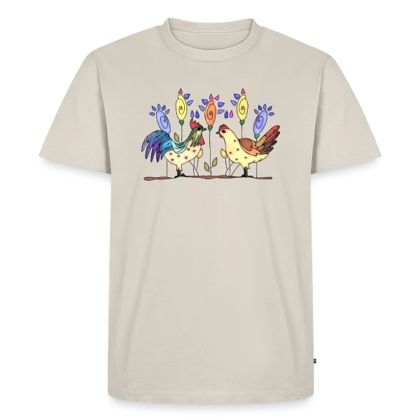 Duo Fermier Coq & Poule sur T-shirt Premium bio Homme