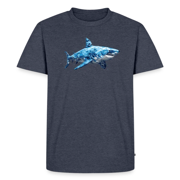 Maquette de T-shirt Premium bio Homme « Grand Requin Blanc » à personnaliser