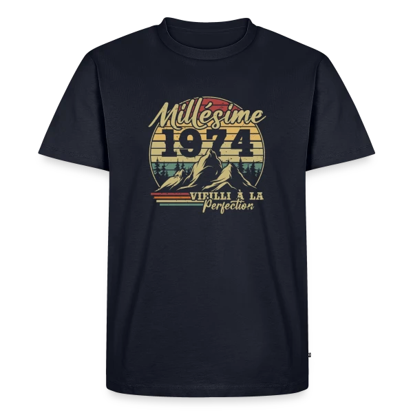 Millésime 1974 Vieilli à la Perfection sur T-shirt Premium bio Homme