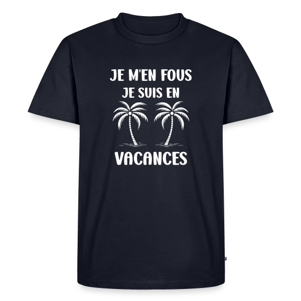 Je Suis En Vacances Blanc sur T-shirt Premium bio Homme