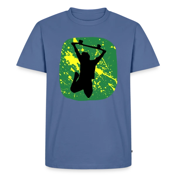 Maquette de T-shirt Premium bio Homme « L'Essence du Skateur : Skate & Longboard » à personnaliser
