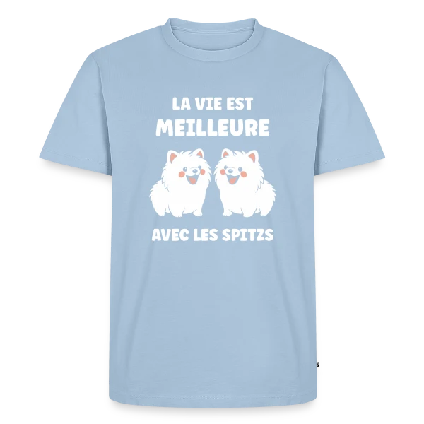 Maquette de T-shirt Premium bio Homme « Spitz Rigolo » à personnaliser