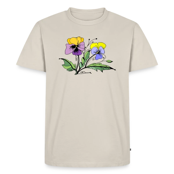 Maquette de T-shirt Premium bio Homme « Éclat Floral » à personnaliser