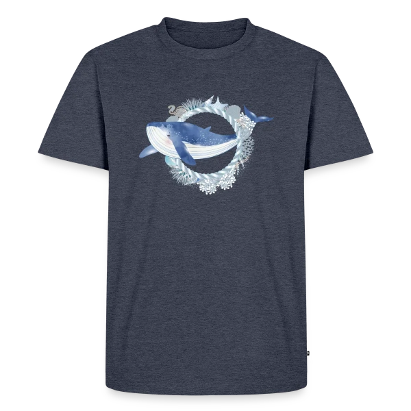 Baleine Bleue et Récif Corallien - Style Aquarelle sur T-shirt Premium bio Homme