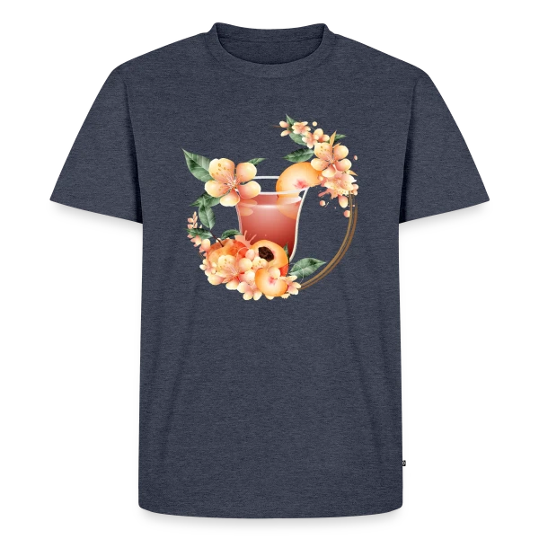 Maquette de T-shirt Premium bio Homme « Cocktail Pêche en Fleurs: Douceur Estivale » à personnaliser