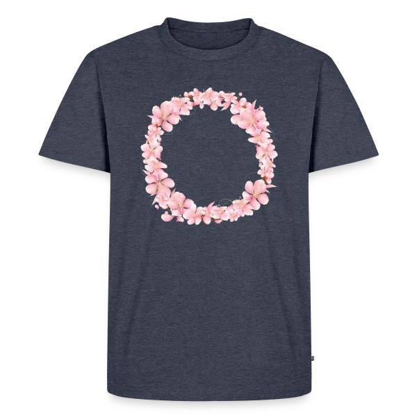 Couronne Florale Rosée : L'Éclat du Printemps sur T-shirt Premium bio Homme