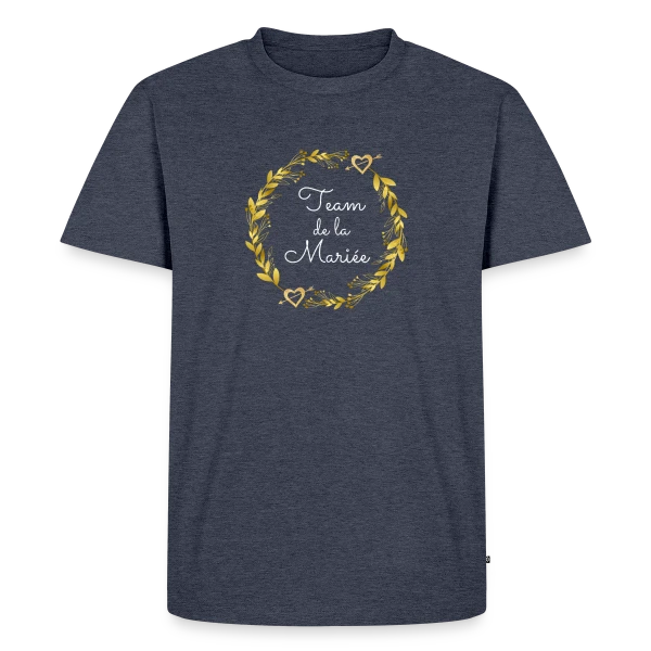 Team de la Mariée EVJF : T-shirt Couronne de Fleurs pour Enterrement de Vie de Jeune Fille sur T-shirt Premium bio Homme