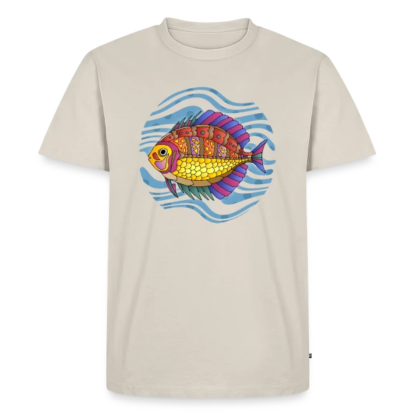Maquette de T-shirt Premium bio Homme « Passion Pêche » à personnaliser
