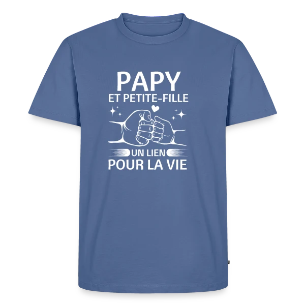 Maquette de T-shirt Homme Bio - Papy et Petite-Fille - Un Lien pour la Vie à personnaliser