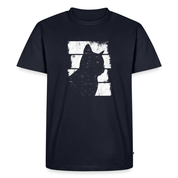 Silhouette Chat Minimaliste sur T-shirt Premium bio Homme