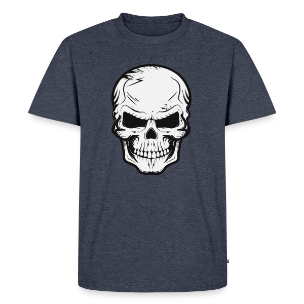Crâne Sinistre et Malicieux sur T-shirt Premium bio Homme