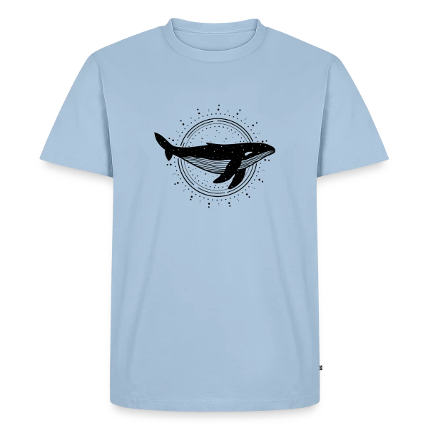 Maquette de T-shirt Premium bio Homme « Esprit des Eaux : Baleine Protectrice » à personnaliser