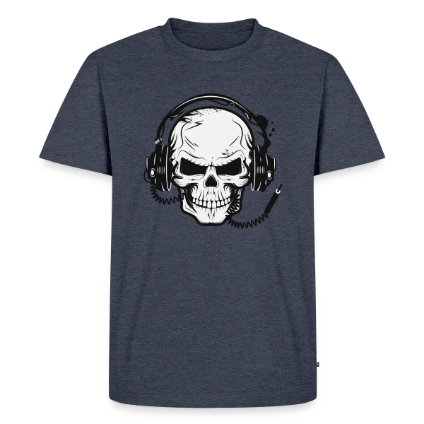 Tête de Mort Casque Audio - Esprit Rock sur T-shirt Premium bio Homme