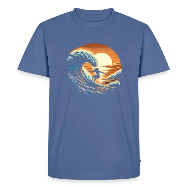 Sunset Surfing Girl - Vague & Coucher de Soleil sur T-shirt Premium bio Homme