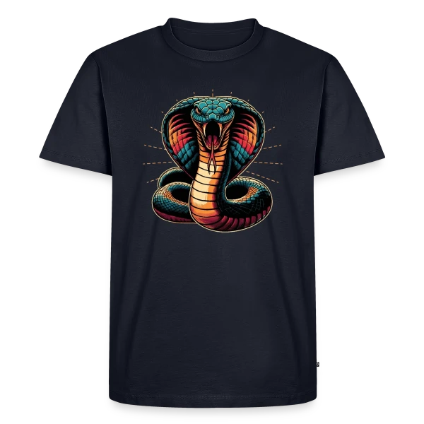 Cobra Royal Éclatant : Style Dynamique et Vives Couleurs sur T-shirt Premium bio Homme