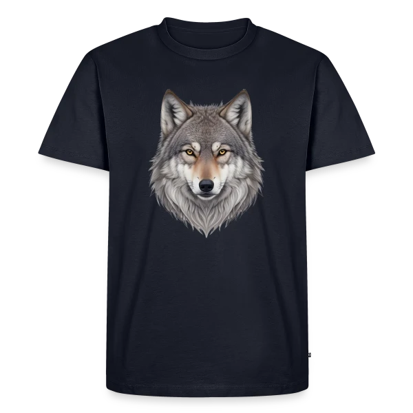 Tête de Loup Majestueuse sur T-shirt Premium bio Homme