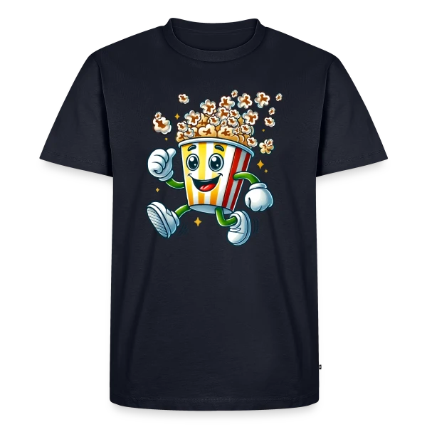 Maquette de T-shirt Premium bio Homme « Popcorn Comique : La Star de Vos Soirées Ciné » à personnaliser