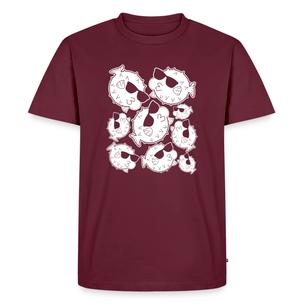 Maquette de T-shirt Premium bio Homme « Poisson Globe Lunettes Cool » à personnaliser