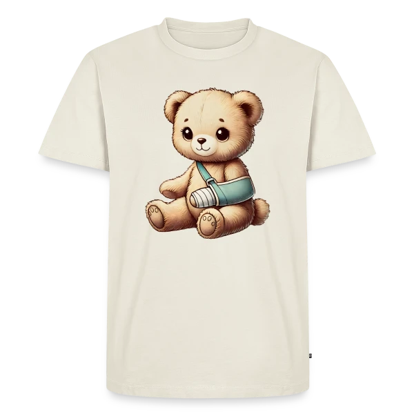 Teddy Réconfortant Plâtré : L'Ours Symbole de Courage et d'Amour sur T-shirt Premium bio Homme