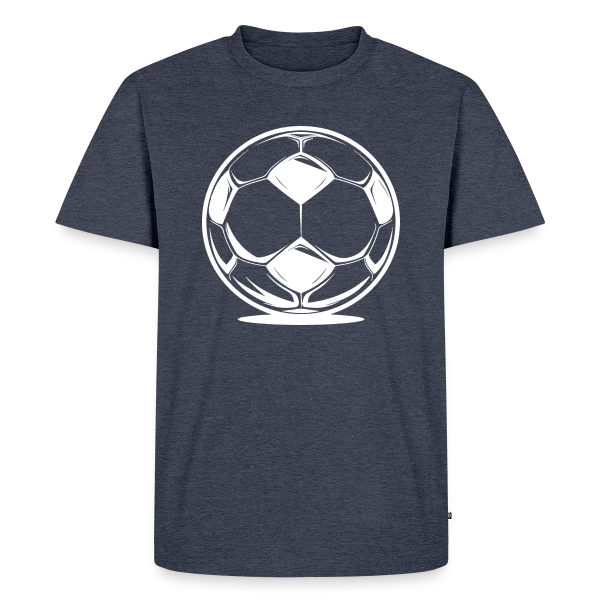 Maquette de T-shirt Premium bio Homme « Football : Joueur, Fan & Entraîneur » à personnaliser