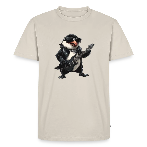 Pinguin Rocker Guitariste Heavy Metal sur T-shirt Premium bio Homme