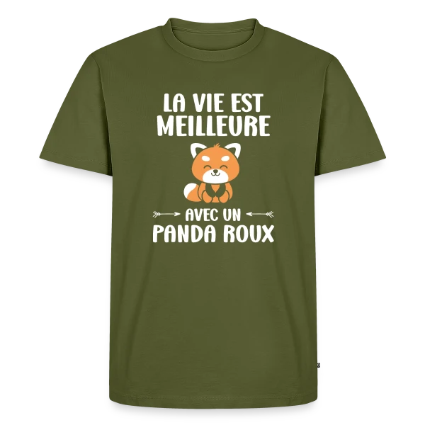 Panda Roux Adorable sur T-shirt Premium bio Homme