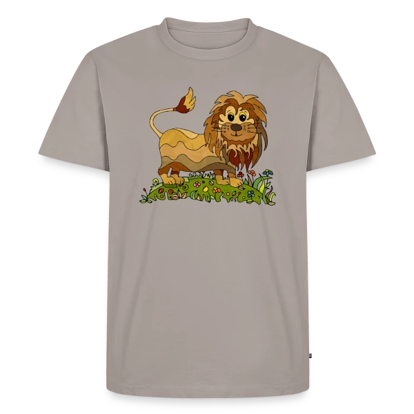 Lion Joyeux Prairie Fleurie sur T-shirt Premium bio Homme