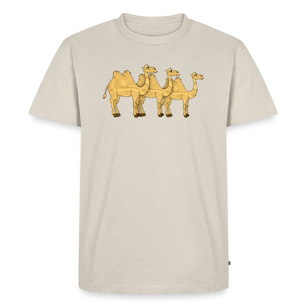 Maquette de T-shirt Premium bio Homme « Chameau du Désert Stylé » à personnaliser