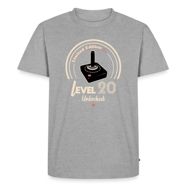 Gaming "Niveau 20 Débloqué" - Rétro Anniversaire sur T-shirt Premium bio Homme