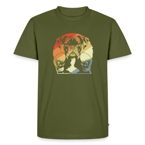 Maquette de T-shirt Premium bio Homme « Boxer Rétro Boxeur » à personnaliser