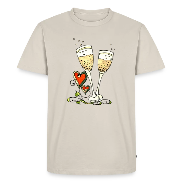 Verres Cœurs & Fêtes sur T-shirt Premium bio Homme