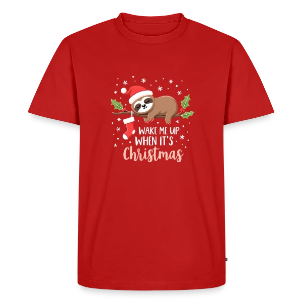 Noël Paresseux Endormi - Réveille-moi pour Noël sur T-shirt Premium bio Homme