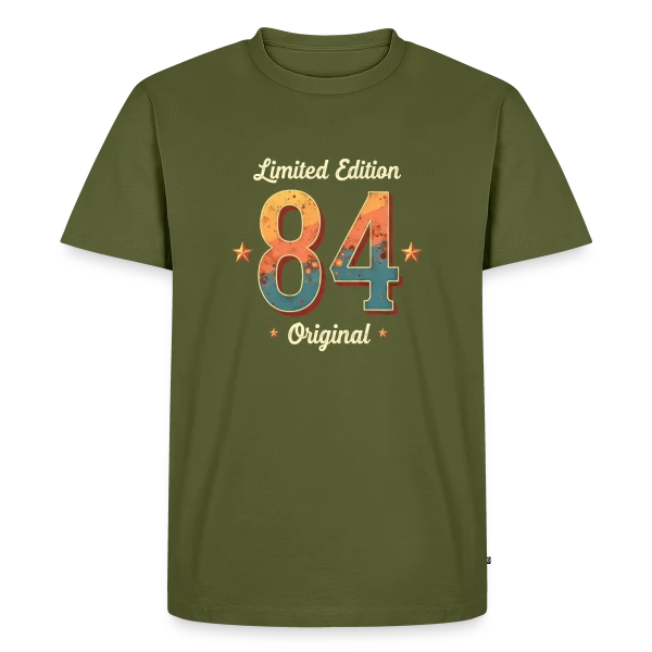 Maquette de T-shirt Premium bio Homme « 40e Anniversaire Homme Femme - 40 Ans en 1984 » à personnaliser