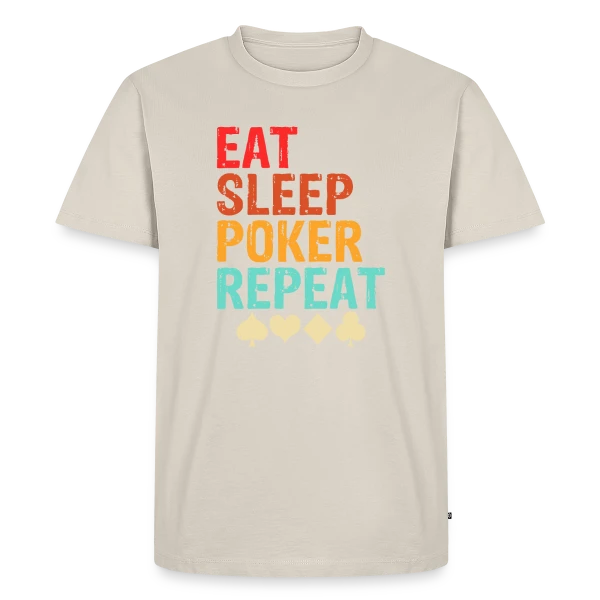 Maquette de T-shirt Premium bio Homme « Poker Joueur et Humour » à personnaliser