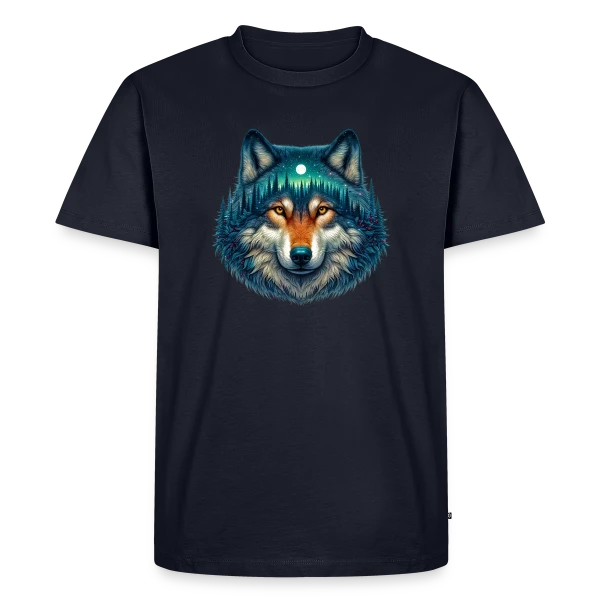 Loup Forêt Étoilée sur T-shirt Premium bio Homme