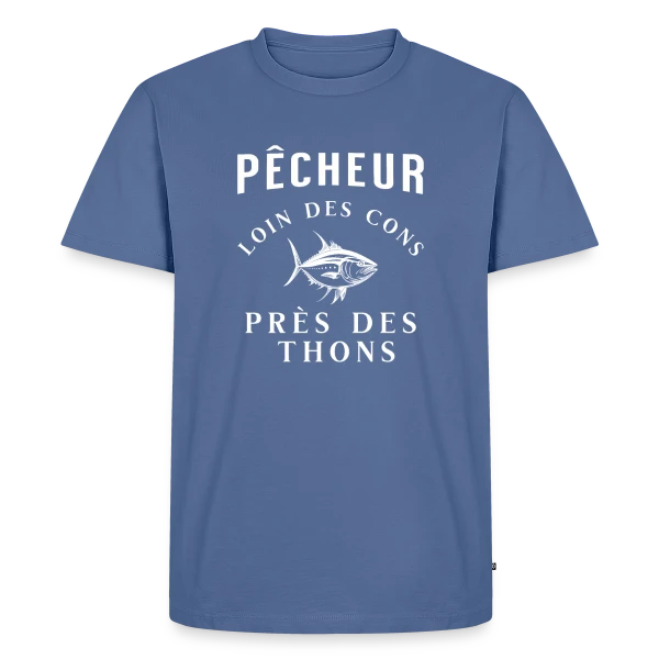 Pêcheur Loin Des Cons Près Des Thons - Humour sur T-shirt Premium bio Homme