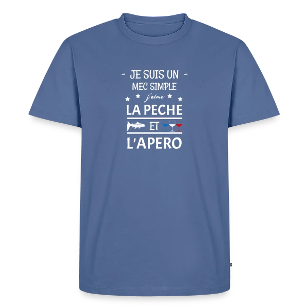 Je Suis Un Mec Simple : Pêche et Apéro sur T-shirt Premium bio Homme