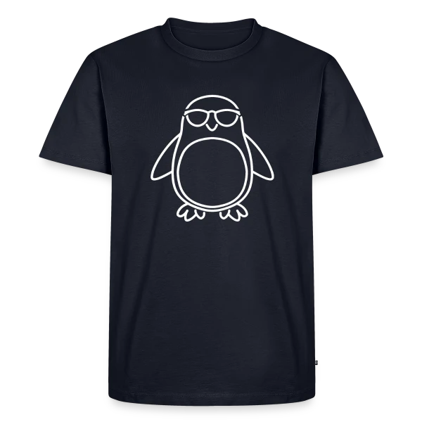 Maquette de T-shirt Premium bio Homme « Silhouette Pingouin Élégante » à personnaliser