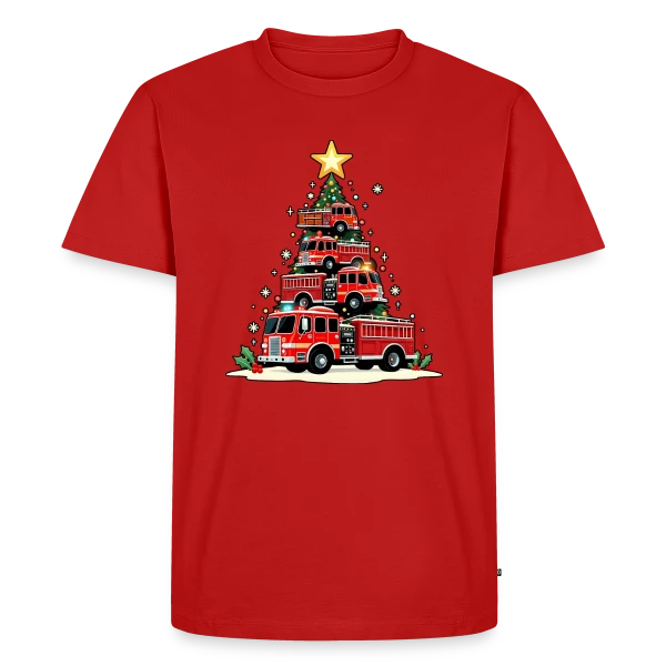 Camion de Pompiers Rigolo - Noël Enchanté sur T-shirt Premium bio Homme