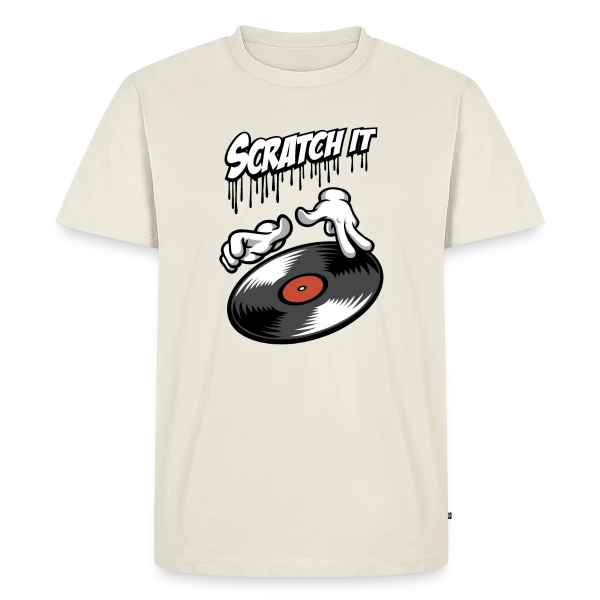 Maquette de T-shirt Premium bio Homme « Scratch It: DJ Style » à personnaliser