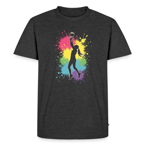 Passion Volley-ball Féminin - Joueuse avec Cœur sur T-shirt Premium bio Homme