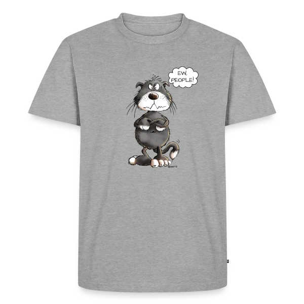 Maquette de T-shirt Premium bio Homme « Chat grincheux "Ew People" - Humour félin » à personnaliser